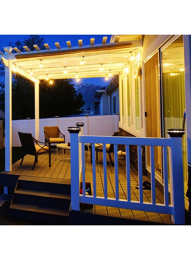 Dynaming 8 Pack Solar Post Lights, Outdoor Decorative Post Cap Light, Solar Powered Black Shell Caps, Brightness Warm White LED Lighting for Fence Deck Patio, Fit 4x4, 5x5 or 6x6 Vinyl/Wooden Posts - Image 5