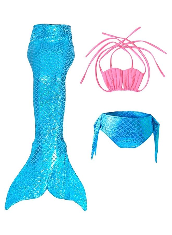 NIBEMINENT 3-Piece Mermaid Swimming Costume Set 140cm - Image 1