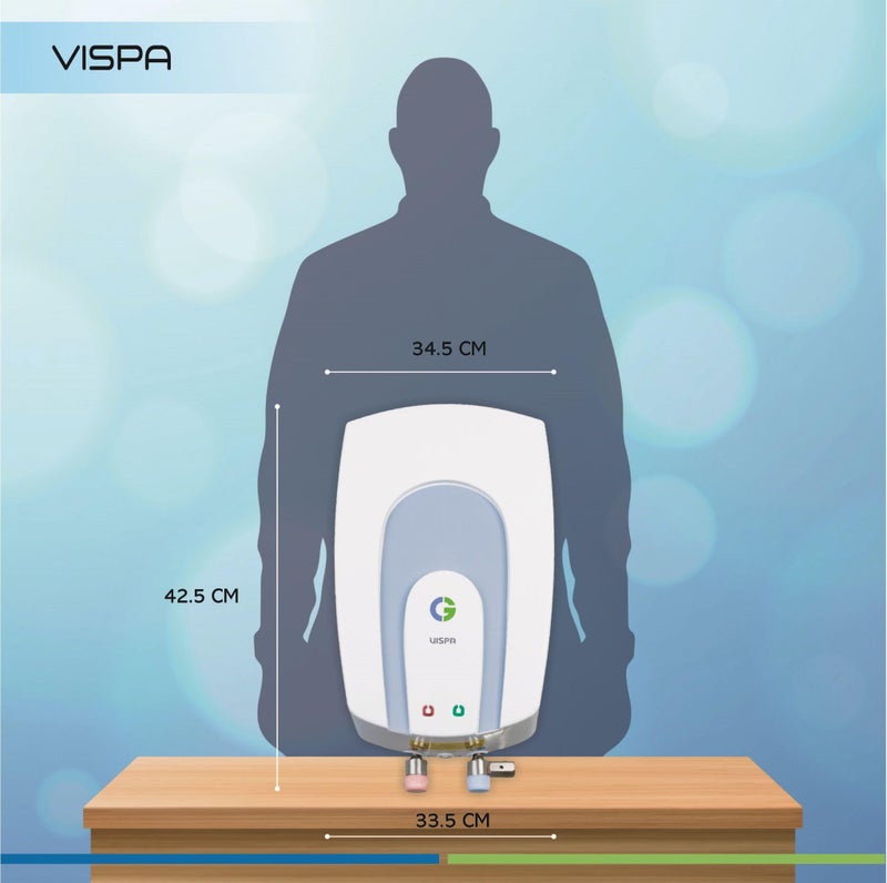 CG Vispa 3L (3 Litre) Instant Water Heater (Instant geyser) | 5 Layer Safety | Rust Proof Non-corrosive body | ISI Mark | LED Indicator | For Home, bathroom, kitchen | White - Image 4