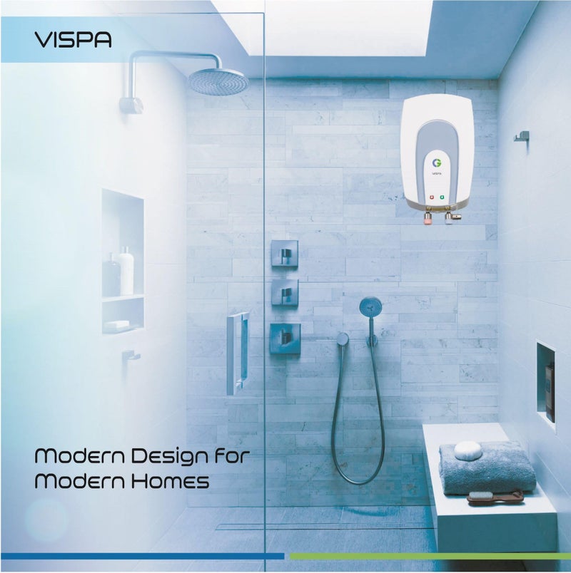 CG Vispa 3L (3 Litre) Instant Water Heater (Instant geyser) | 5 Layer Safety | Rust Proof Non-corrosive body | ISI Mark | LED Indicator | For Home, bathroom, kitchen | White - Image 3