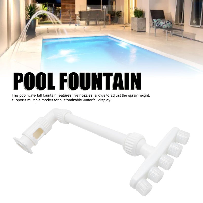 Adjustable Waterfall Fountain with 5 Nozzles for Above Inground Pools Garden Pond - Image 5
