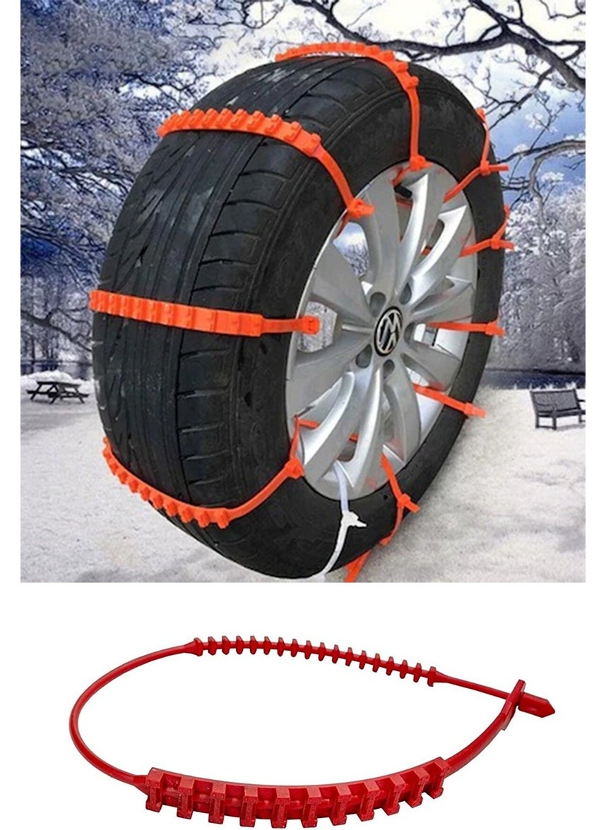 Sebura - New Generation Practical Plastic Snow Chain / 8-Piece Reusable Practical Plug-in Model / Vehicle Auto Plastic Chain / Tire Snow Chain / Car Track Clamp Compatible - Image 1