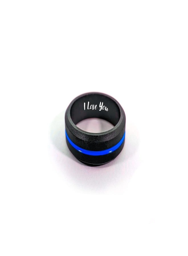 AERA CUSTOM ENGRAVED Men's Silicone Wedding Band Active Flex Ring - Personalize Any Text, Symbol, Image - SHIPS NEXT DAY - Image 1