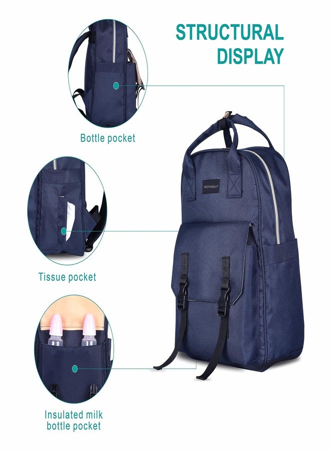 Motherly Solid Diaper Bag for Mothers for Travel, Maternity Bag for Newborn Baby, Mothers Travelling Bag, Multiple Pocket Water Resistant Baby Bag, Hospital Bag for moms(Navy Blue) - Image 3