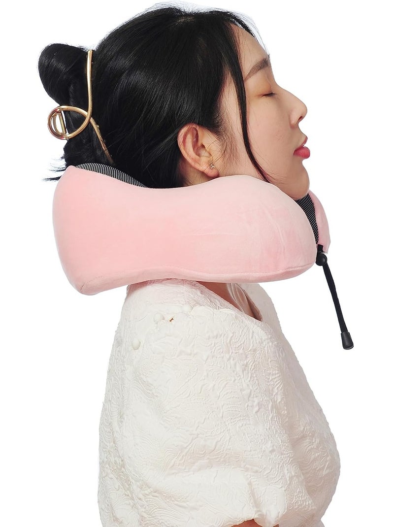 Rymel Memory Foam Travel Pillow, Neck Pillow with 360-Degree Head Support, Comfortable and Lightweight, Ideal for Sleeping on Airplane, Car, Train, Bus and Home Use, - Image 1