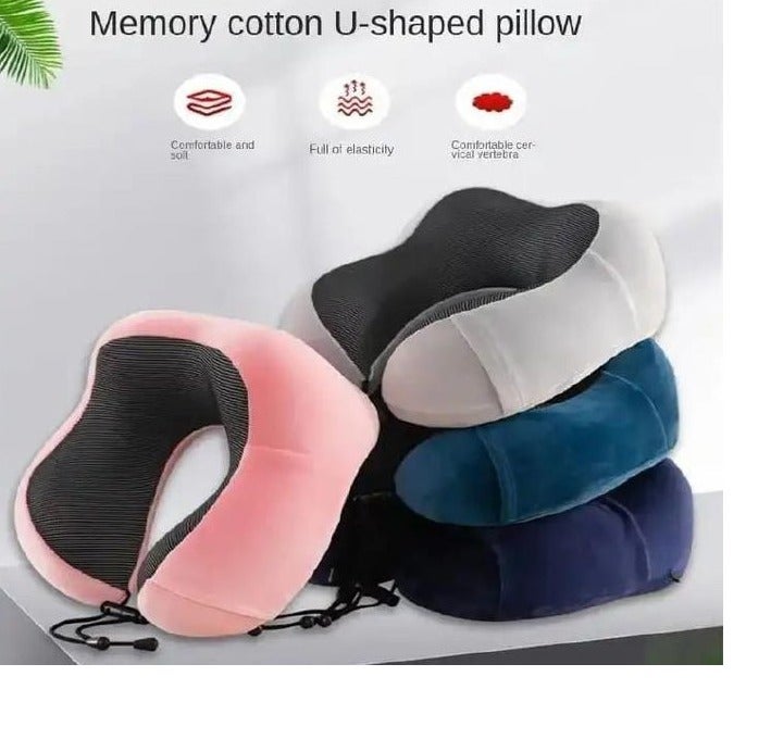 Rymel Memory Foam Travel Pillow, Neck Pillow with 360-Degree Head Support, Comfortable and Lightweight, Ideal for Sleeping on Airplane, Car, Train, Bus and Home Use, - Image 3