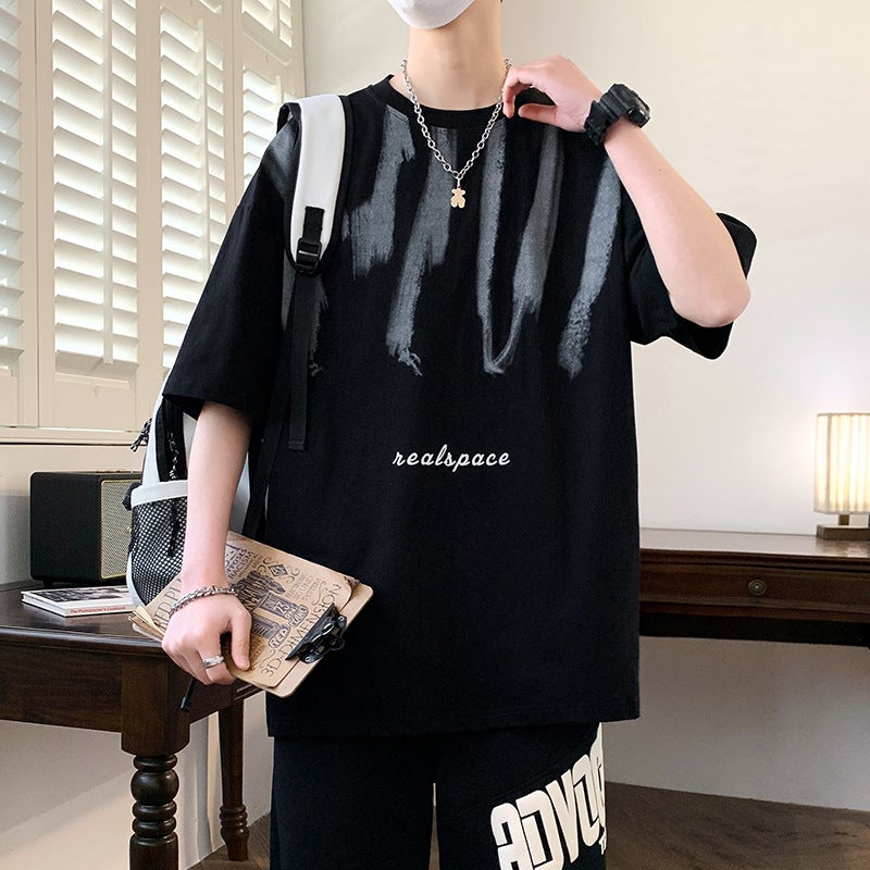 Summer Cotton Short-Sleeved T-Shirt Boys 12-15 Years Old Teenagers Junior High School Students 13 Trendy Half-Sleeved 14 Summer Top 16 - Image 1