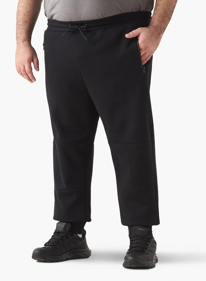 Plus Size Panelled Flexi Waist Joggers with Pockets