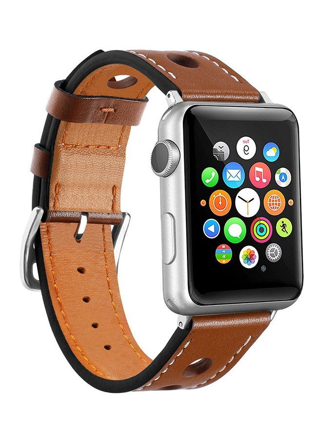 ISank Replacement Watch Band For Apple Watch Series 3/2/1 Brown - Image 3