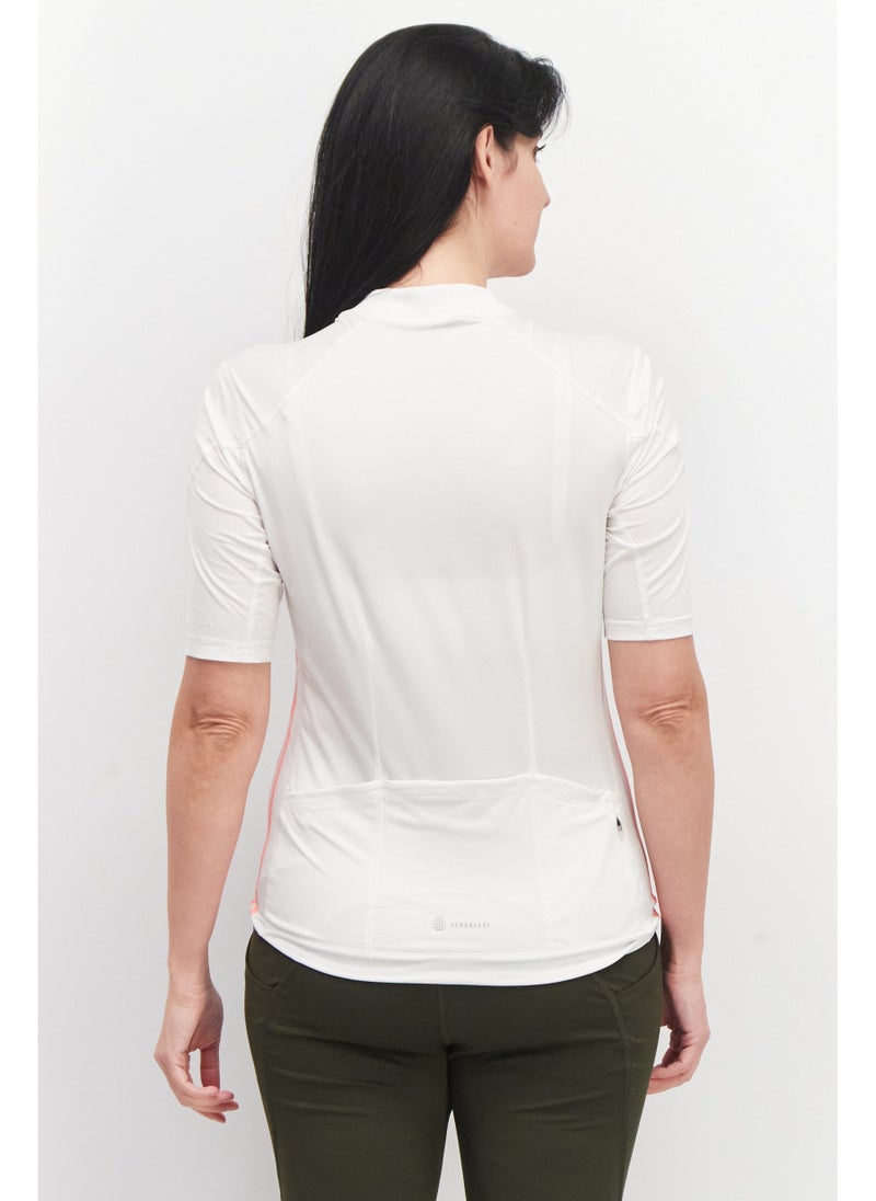 Adidas Women Sportwear Fit Brand Logo Jersey Top, White Combo  - Image 5