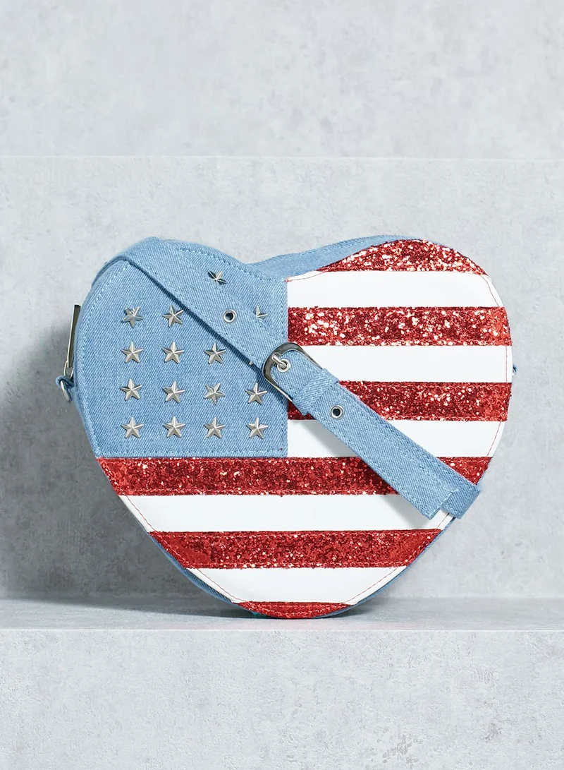 Skinnydip London USA Heart Cosmetic Bag
