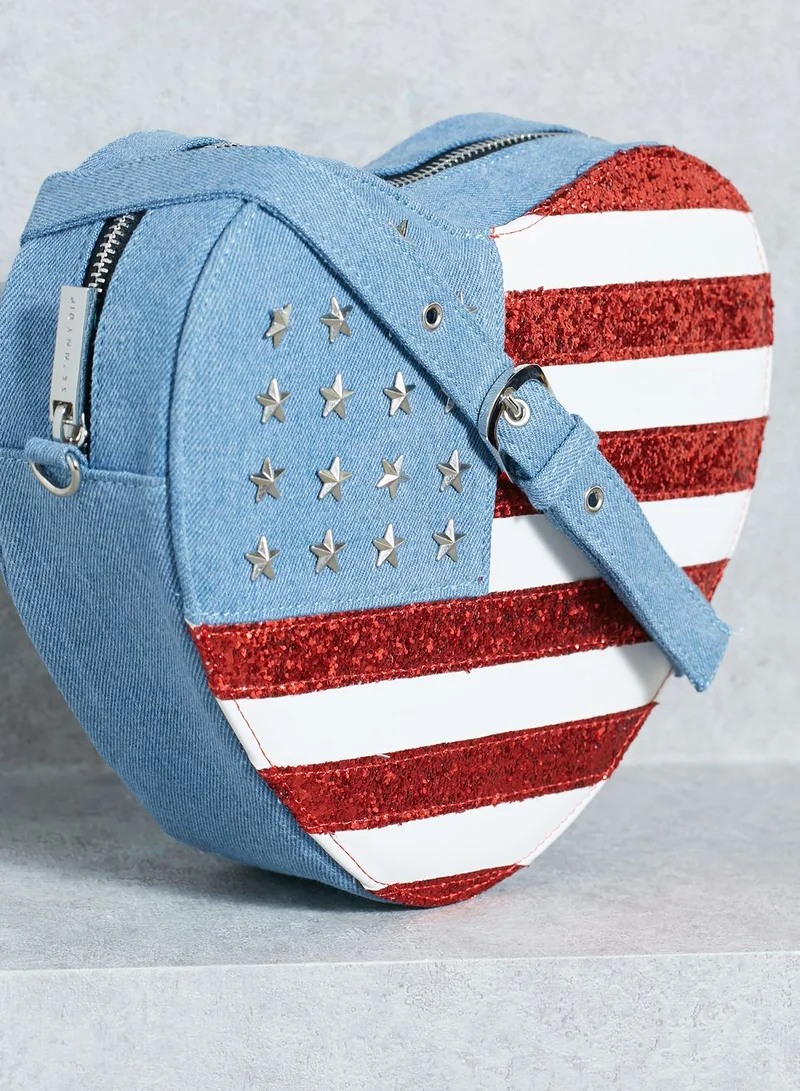Skinnydip London USA Heart Cosmetic Bag