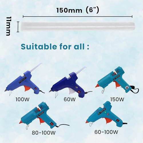 DELIVERYPAX 108 PCS Hot Melt Glue Sticks 11mm x 6 Inch – Industrial Grade Strong Adhesive, Transparent Low Drip Glue Gun Sticks for DIY Projects, Art & Craft, Repairs & Sealing. - Image 3