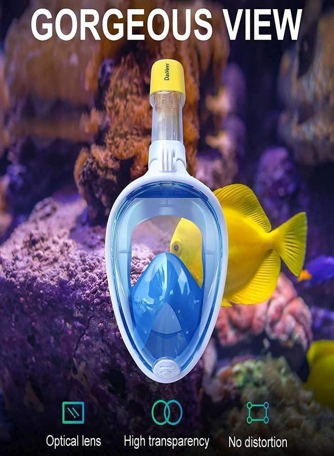 Matiko Snorkel Mask, Full Face Foldable Panoramic View Snorkeling Mask Swim Mask with Detachable Camera Mount Dry Top Set Anti-Fog Anti-Leak(Blue sm) - Image 2