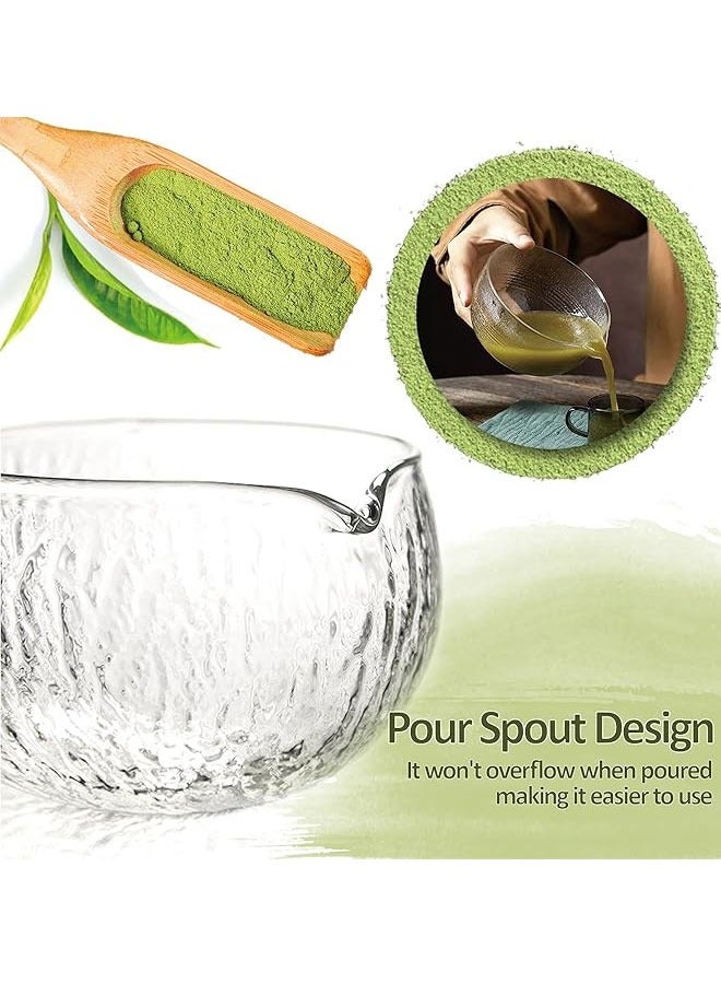 BOUND MOAT 4 Piece Matcha Tea Set Traditional Matcha Whisk Set with Ceramic Bowl, Scoop, Prong Bamboo Matcha Whisk and Holder Perfect Tea Set Matcha Kit (Transparent) - Image 3