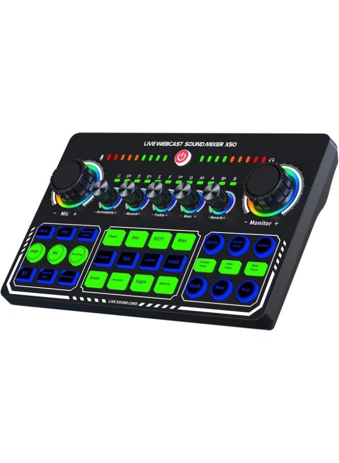 X50 Live Sound Card Audio Mixer – Bluetooth Streaming Sound Card with Voice Effects | USB Audio Interface for Podcast, Gaming & Live Streaming - Image 1