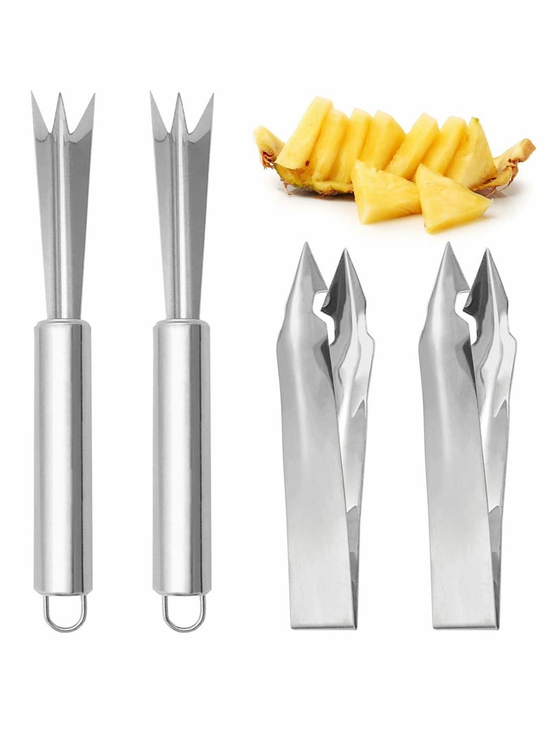 Y&D Pineapple Eye Peeler, V-Shaped Gouging Tool Household Stainless Steel Removing Fork Metal Cutter Seed Remover Clip for Home Fruit Store Supermarket  - Image 1