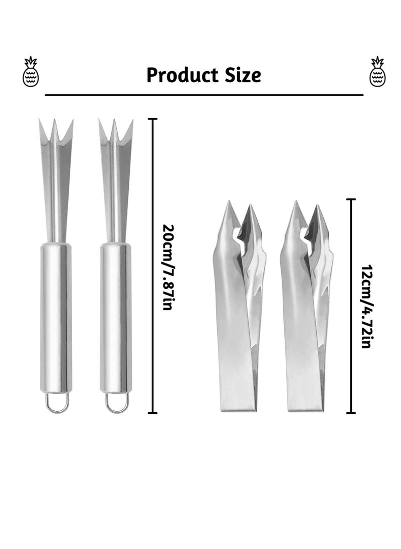 Y&D Pineapple Eye Peeler, V-Shaped Gouging Tool Household Stainless Steel Removing Fork Metal Cutter Seed Remover Clip for Home Fruit Store Supermarket  - Image 2