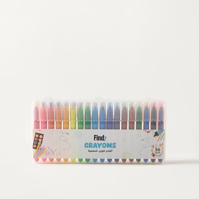Findz Pens & Pencils - Individual - 36 Pcs Crayons - (Plastic) Multicolour \ 30.5X14.5X3.5 - Image 1