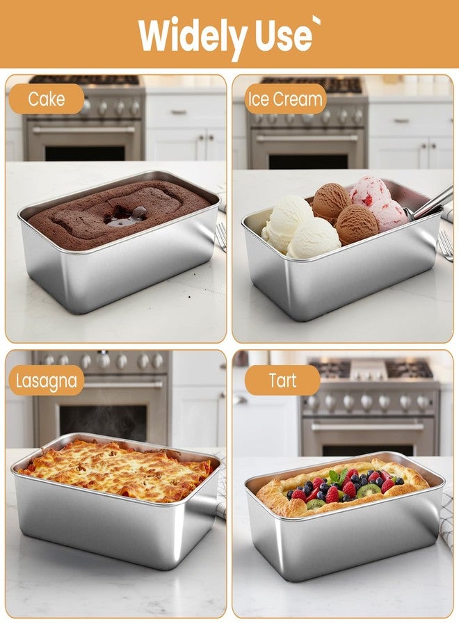 CLRBEATTY 8 Pcs Loaf Pans Set, 9 x 6 Inch Stainless Steel Bread Baking Pan, Loaf Toast Baking Pans, Sandwich Bread Pan for Homemade Breads Meatloaf Cake, Oven & Dishwasher Safe - Image 3