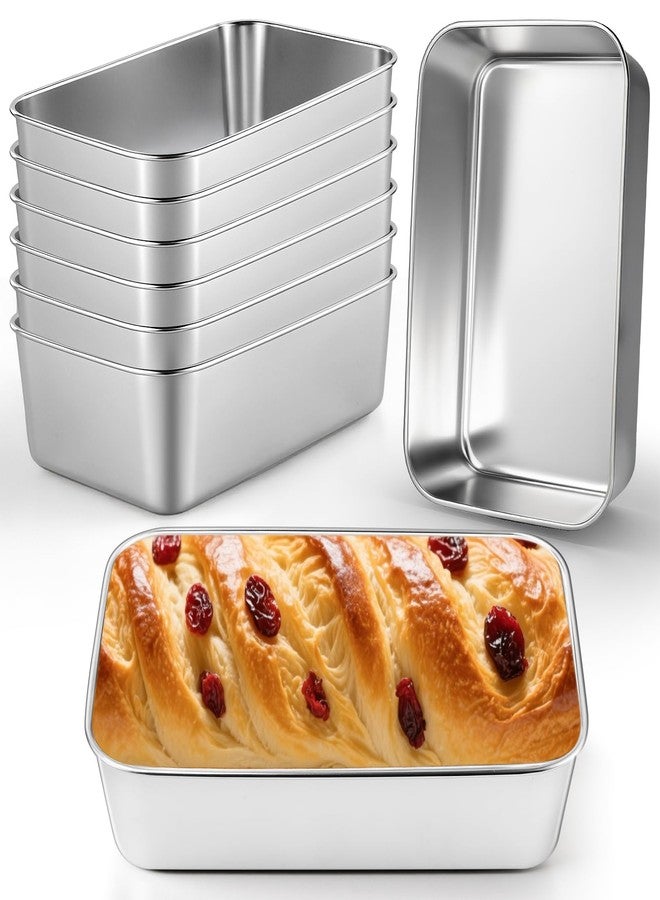 CLRBEATTY 8 Pcs Loaf Pans Set, 9 x 6 Inch Stainless Steel Bread Baking Pan, Loaf Toast Baking Pans, Sandwich Bread Pan for Homemade Breads Meatloaf Cake, Oven & Dishwasher Safe - Image 1