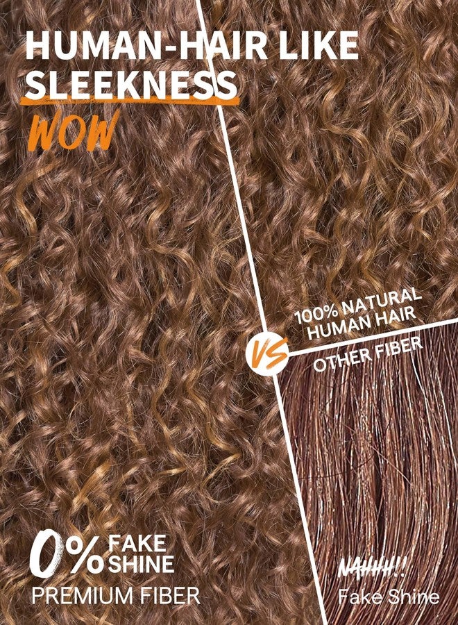 GORGIUS Veralux Blend Human Hair Curly Wig with Bangs Cinnamon Brown Shaggy Curl Glueless Bang Wig with True Scalp Upgraded with Natural Human-Hair-Like Premium Synthetic Fiber - Image 4