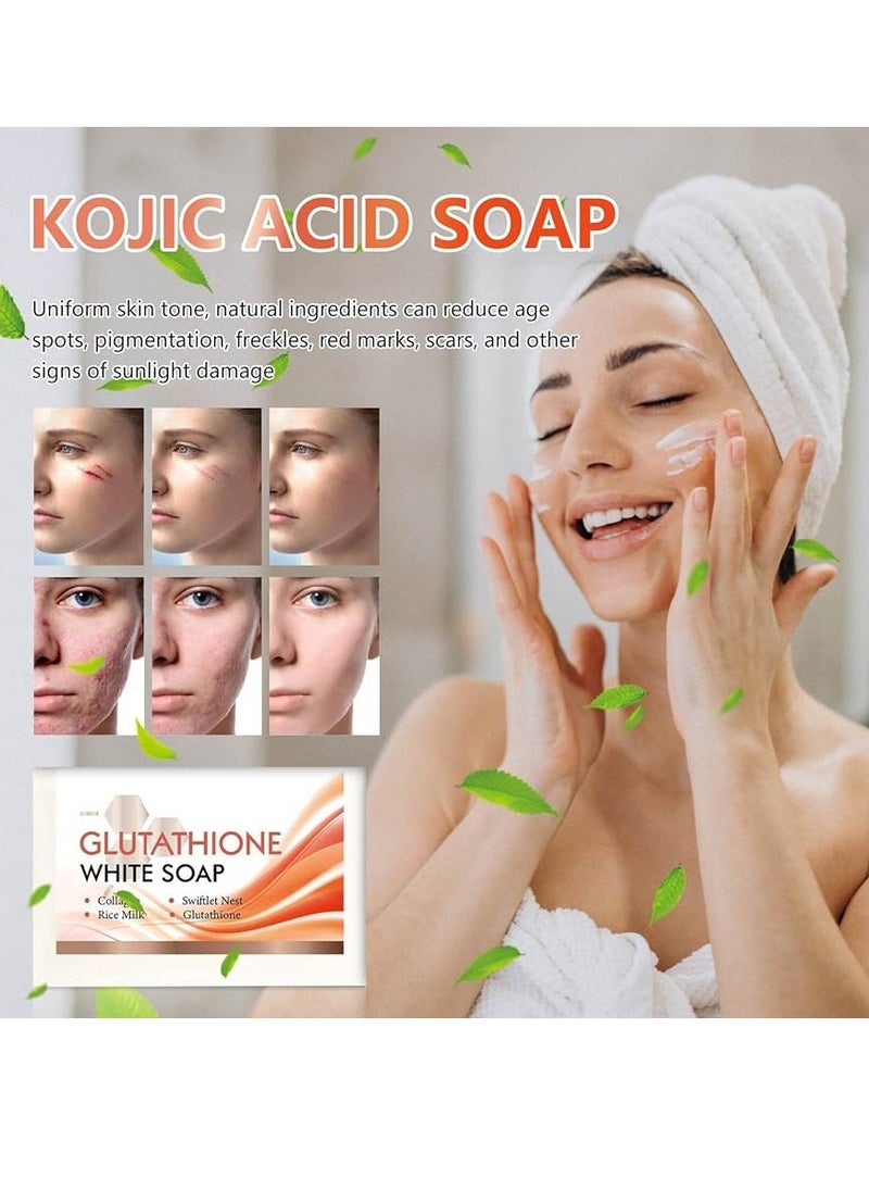 Lanthome 100g Glutathione White Soap Skin Brightening Bar Soap Effective Glutathione Brightening Soap for Face and Body Whitening Soap Bar for Smoothening Skin Kojic Acid Soap Glutathione Cream Soap  - Image 4