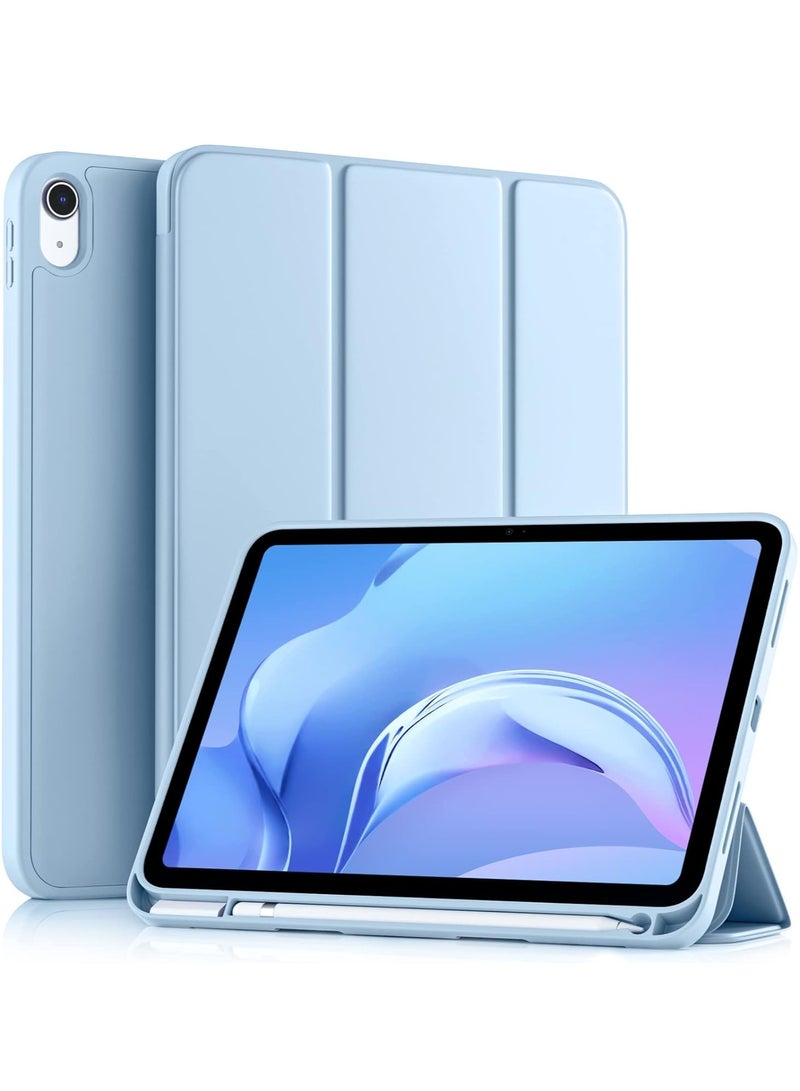 MIGOFAST Compatible with iPad 10th Generation Case 10.9 Inch 2022 with Pencil Holder, Slim Trifold Stand Protective Cover with Soft TPU Back for iPad Case 10th Generation, Auto Sleep Wake Sky B lue - Image 1