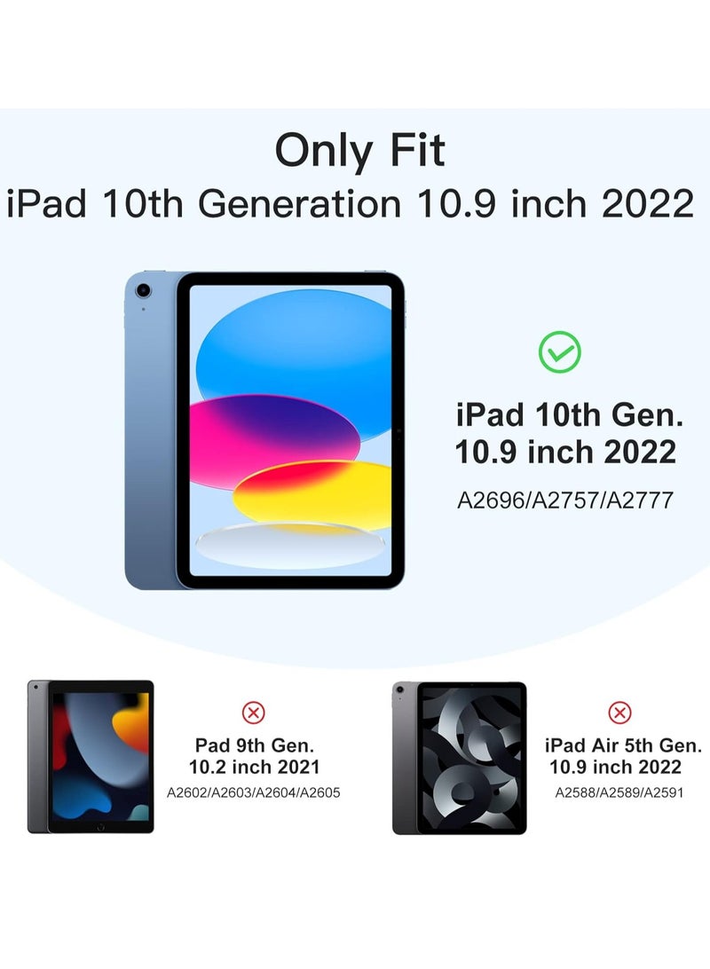 MIGOFAST Compatible with iPad 10th Generation Case 10.9 Inch 2022 with Pencil Holder, Slim Trifold Stand Protective Cover with Soft TPU Back for iPad Case 10th Generation, Auto Sleep Wake Sky B lue - Image 3