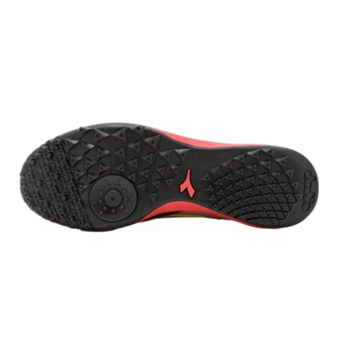 DIADORA حذاء كرة القدم ديادورا برازيل إليت تيرف - مقاوم للماء سوبرل سوفت، بطانة كعب PU غير قابلة للانزلاق، نقاط مرونة على النعل، حرفية دقيقة، أسود/أحمر/أصفر، 6.5 - Image 4