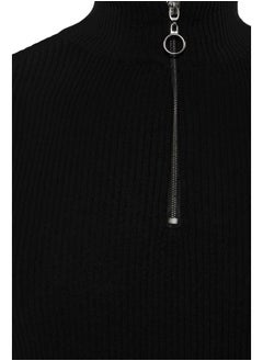 Black Fitted Slim Fit Cotton Couple/Double Half Turtleneck Zippered Ribbed Sweater TMNAW20KZ1034 - pzsku/Z77222CCD41108F4BE8ABZ/45/_/1740310278/464bb0e8-08e8-434c-ac6b-3af2fb29907c