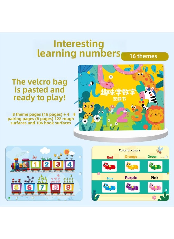 Generic - Tear The Book Baby Baby Early Education Cloth Book Tear Not To Rot Can Bite 6 Months 8 Hook And Loop Toy Quiet Book Enlightenment-Color: Fun Digital Quiet Book (ready Posted And Ready To Play) - Image 1