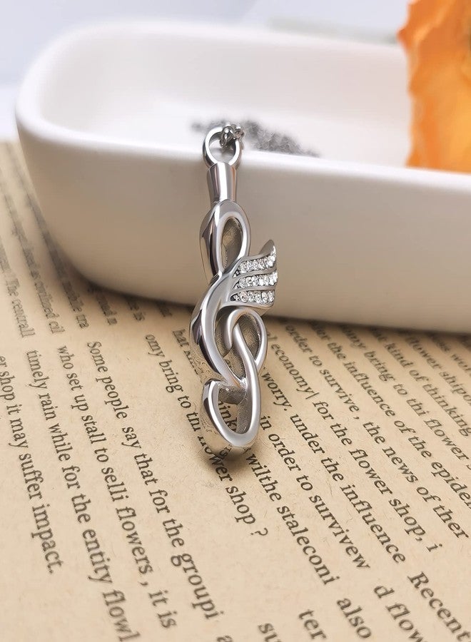 QeenseKc Music Note Cremation Jewelry for Ashes Clef Musical Note Urn Necklace for Human Ashes Keepsake Memorial Jewelry Gift - Image 3