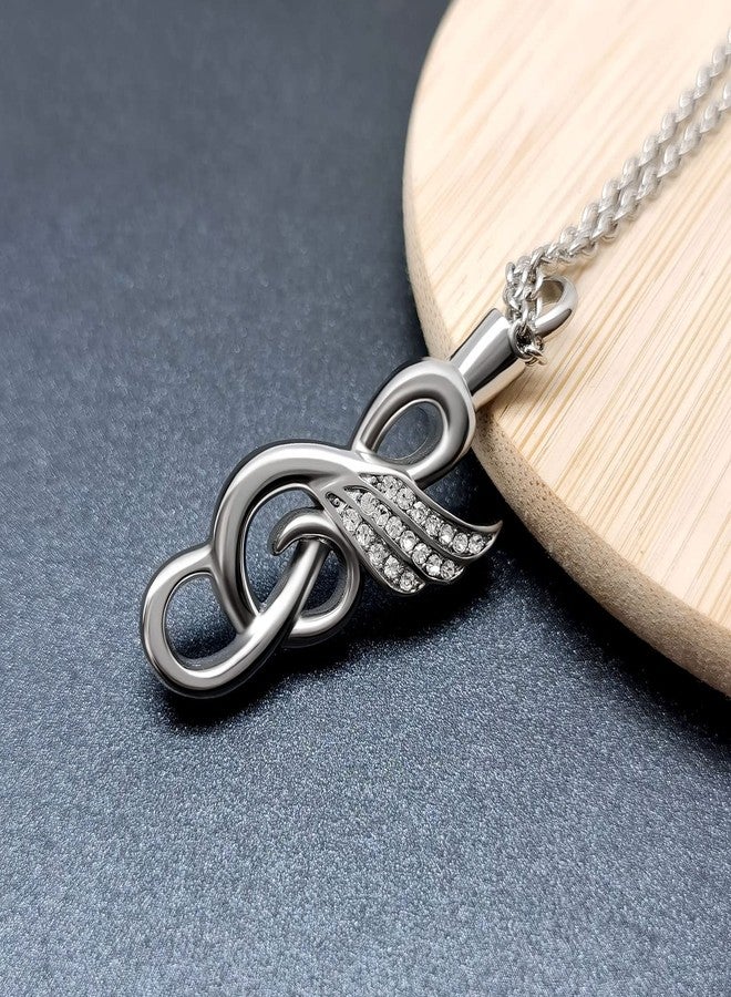 QeenseKc Music Note Cremation Jewelry for Ashes Clef Musical Note Urn Necklace for Human Ashes Keepsake Memorial Jewelry Gift - Image 2