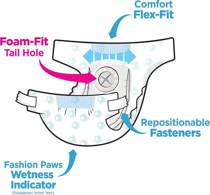 four paws Affordable fast purchase options Wee-Wee Super Absorbent Disposable Adjustable Dog Potty Training Diapers, Leak-Proof Protection for Puppies and Medium Dogs, Extra Small, 36 Count Trendy widespread design - Image 4