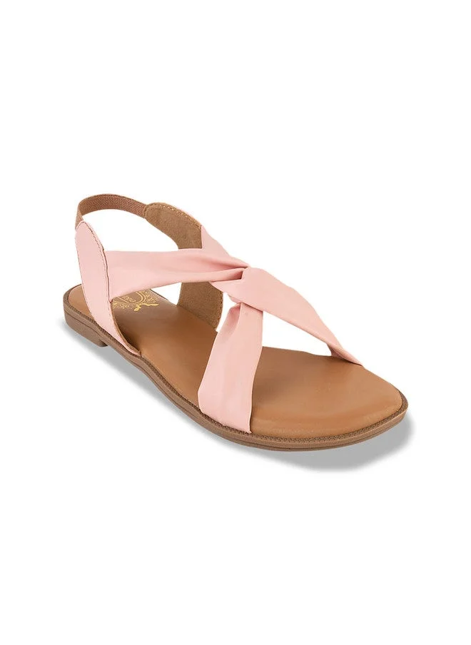 شوتوبيا Shoetopia Girls Twisted Open Toe Flats With Backstrap