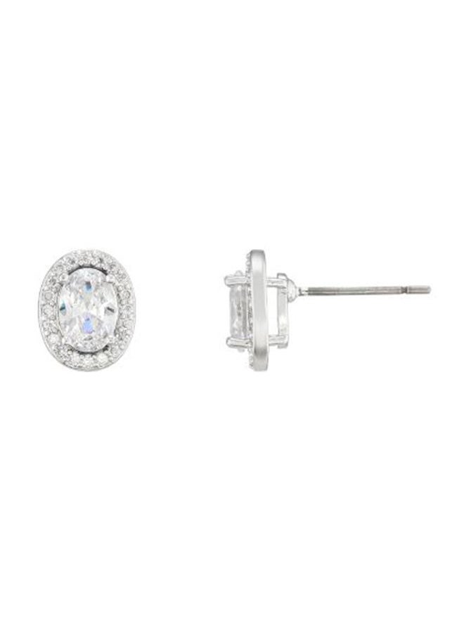 BUCKLEY LONDON The Carat Collection - Clear Oval Halo Earrings 