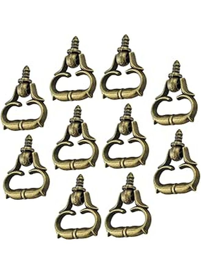Antique Brass Mini Thread Pullers 10Pcs for Cabinets Dressers Furniture Vintage Style - Image 1