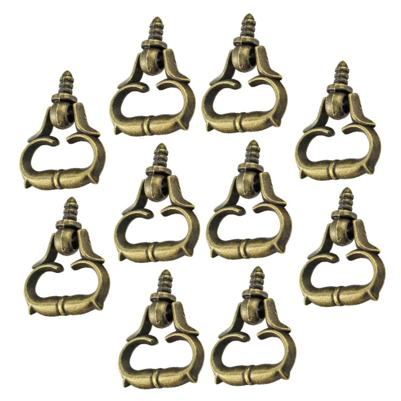Antique Brass Mini Thread Pullers 10Pcs for Cabinets Dressers Furniture Vintage Style - Image 2