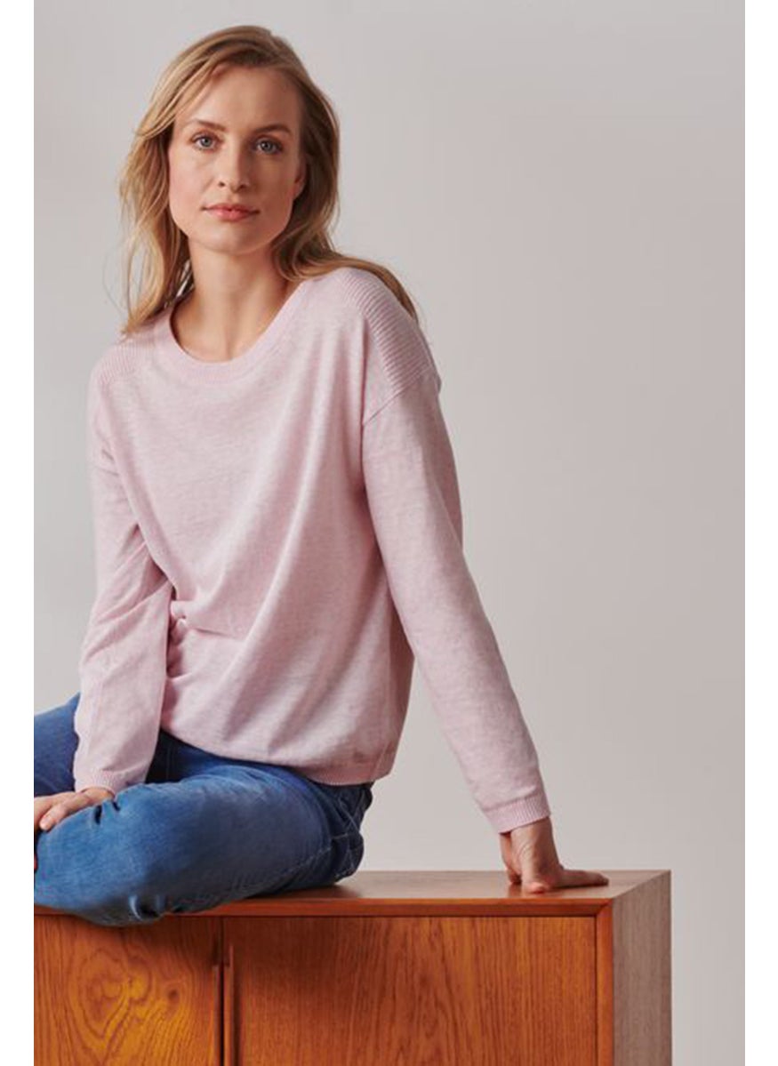 Tchibo Women Heather Long Sleeve Sweater, Pink  - Image 1
