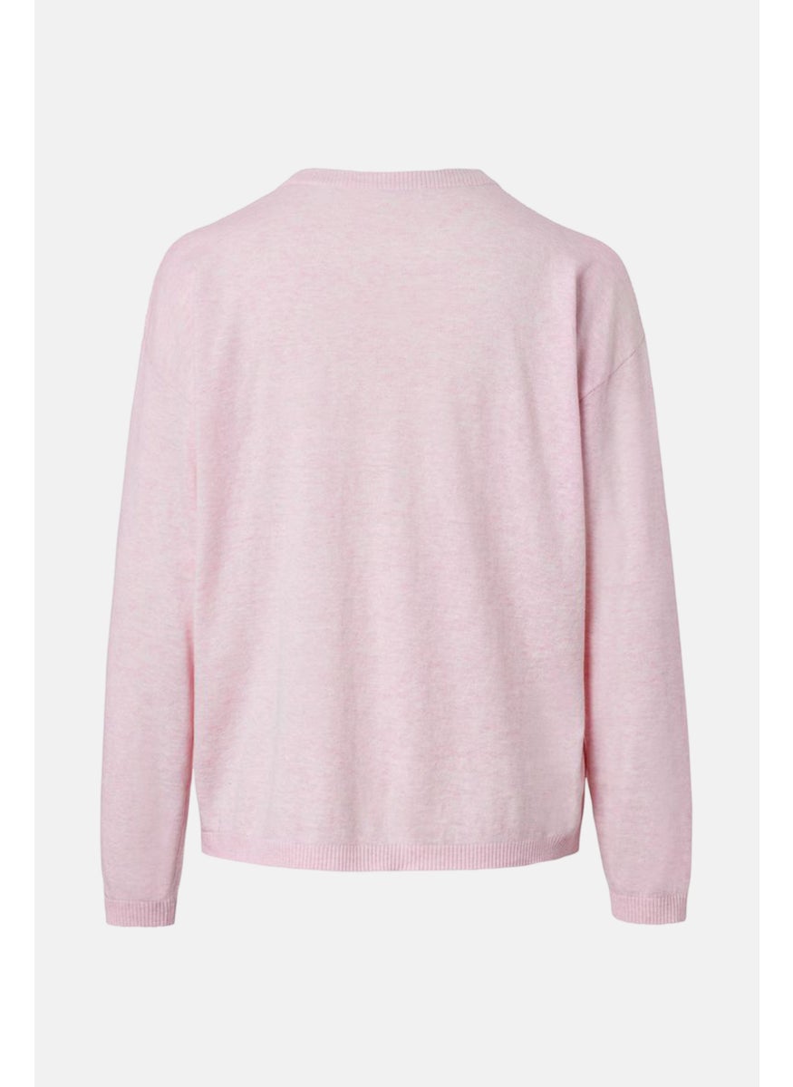 Tchibo Women Heather Long Sleeve Sweater, Pink  - Image 3