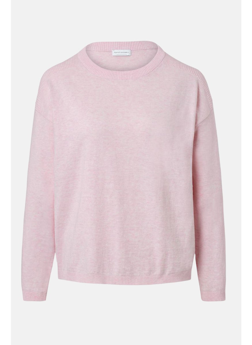Tchibo Women Heather Long Sleeve Sweater, Pink  - Image 2