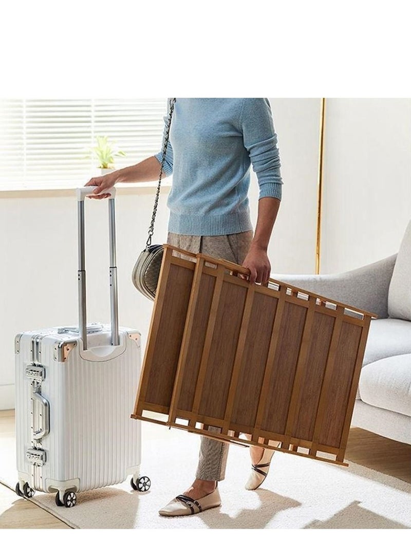 LINGWEI 3 Floor Bamboo Shoe Rack Brown 70x45x23.8cm - Image 5