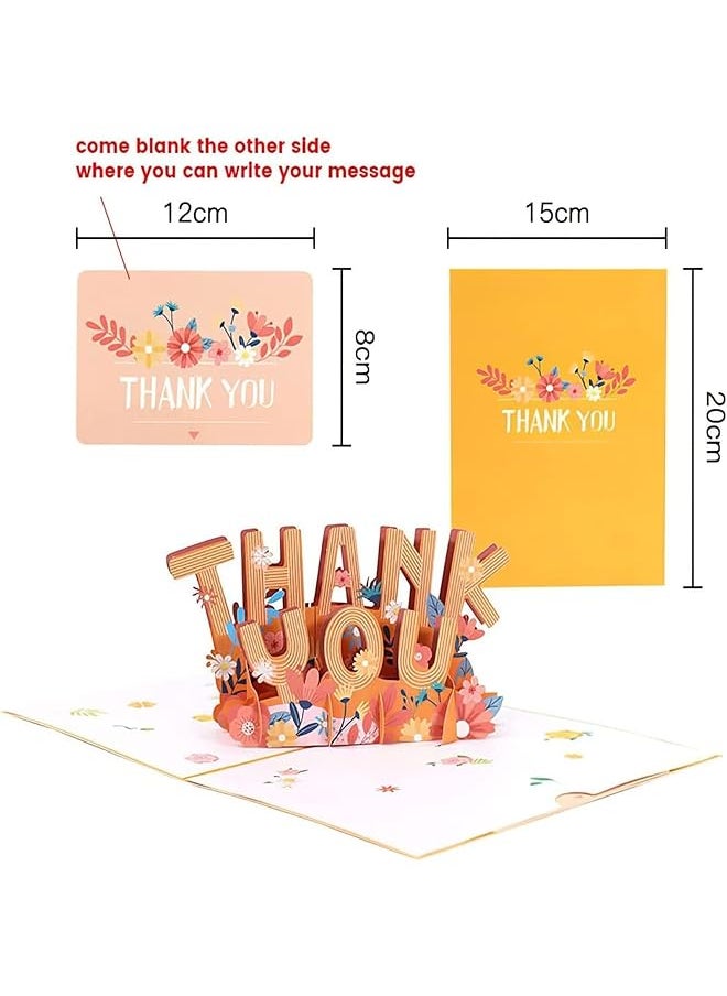 Bolivia's - Thank You Pop Up Cards Pop Up Thank You Card With Envelopes 3D Greeting Card Is Suitable For Thanksgiving Day Mother'S Day Wedding Father'S Day Teachers Day And Any Occasion To Celebrate - Image 1