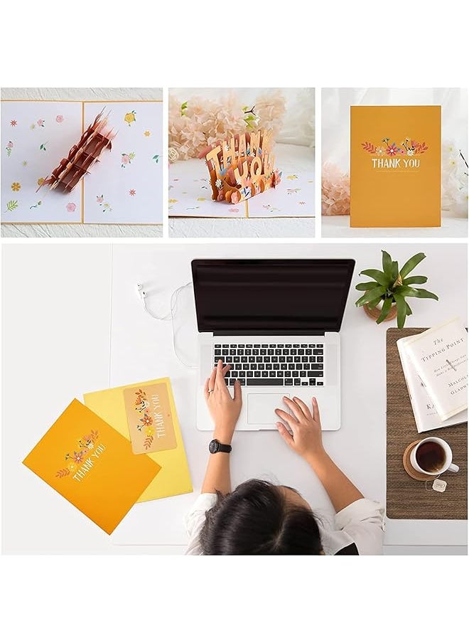 Bolivia's - Thank You Pop Up Cards Pop Up Thank You Card With Envelopes 3D Greeting Card Is Suitable For Thanksgiving Day Mother'S Day Wedding Father'S Day Teachers Day And Any Occasion To Celebrate - Image 1