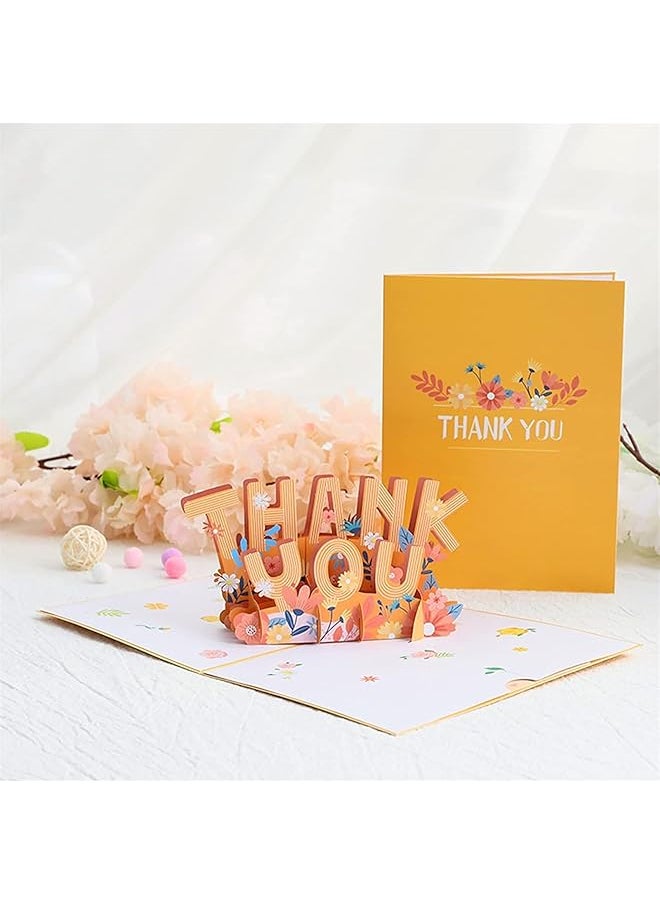 Bolivia's - Thank You Pop Up Cards Pop Up Thank You Card With Envelopes 3D Greeting Card Is Suitable For Thanksgiving Day Mother'S Day Wedding Father'S Day Teachers Day And Any Occasion To Celebrate - Image 1