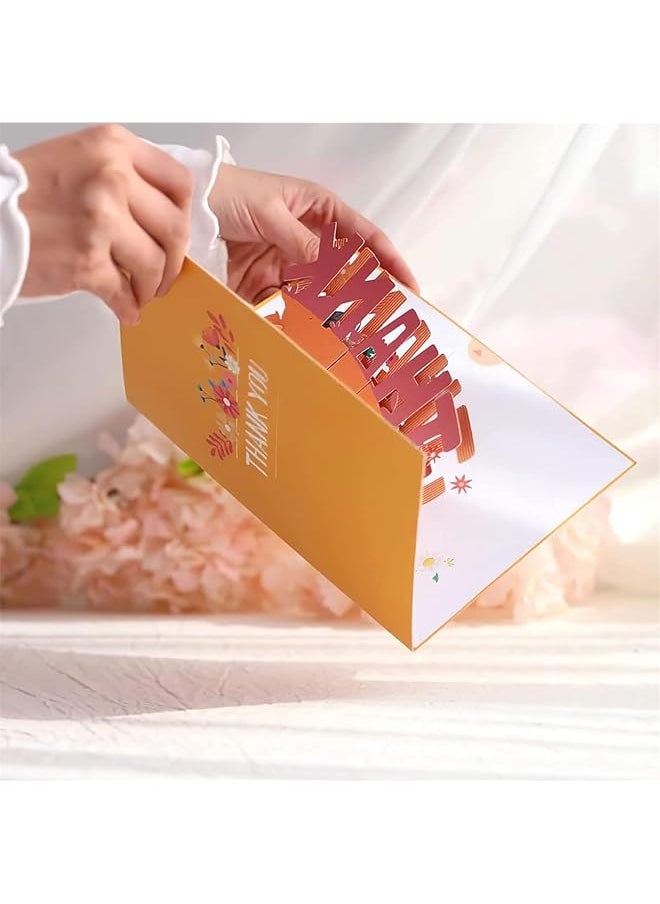 Bolivia's - Thank You Pop Up Cards Pop Up Thank You Card With Envelopes 3D Greeting Card Is Suitable For Thanksgiving Day Mother'S Day Wedding Father'S Day Teachers Day And Any Occasion To Celebrate - Image 1