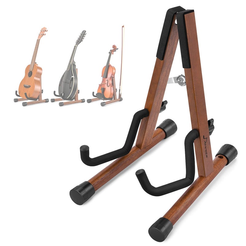 Donner Wood Ukulele Stand Mini Guitar Stand for Small Musical Instruments, Violin, Mandolin, Ukulele, Banjo, Folding Floor Stand A-Frame Holder - Image 1