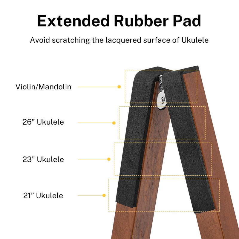 Donner Wood Ukulele Stand Mini Guitar Stand for Violin, Hush Guitar, Mandolin, Banjo, Folding Floor Stand A-Frame Holder for Small Musical Instruments - Image 5
