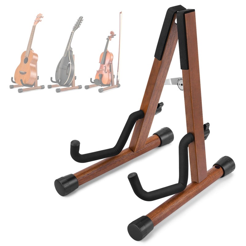 Donner Wood Ukulele Stand Mini Guitar Stand for Violin, Hush Guitar, Mandolin, Banjo, Folding Floor Stand A-Frame Holder for Small Musical Instruments - Image 1